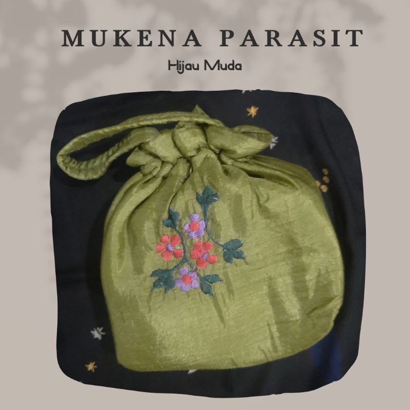 Mukena Parasit Jumbo Premium Bordir Hijau
