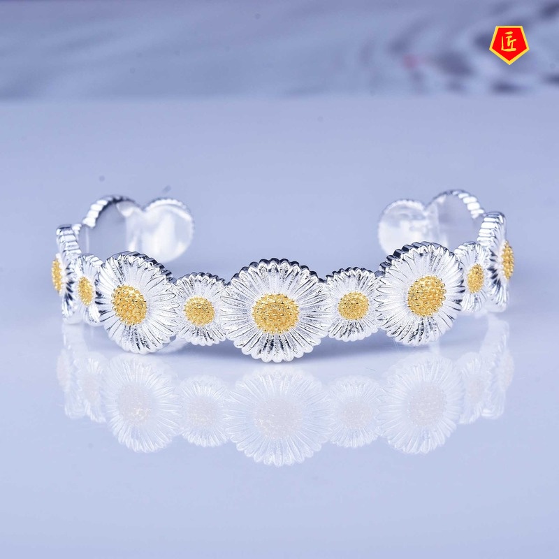 [Ready Stock]925 Silver Vintage Palace Style Daisy Lace Bracelet