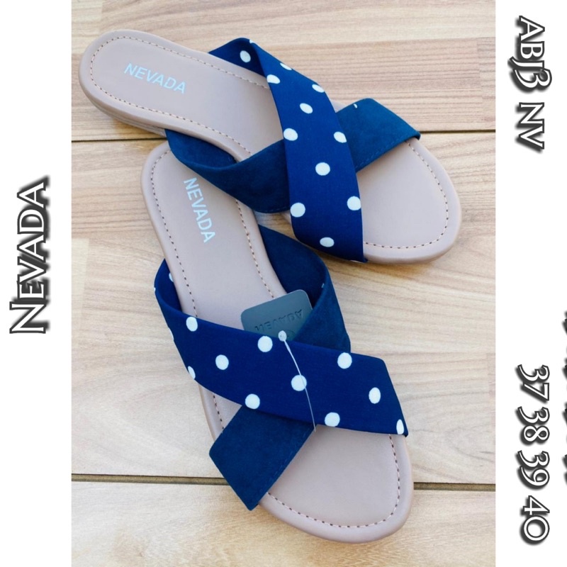 sandal slop silang navydot