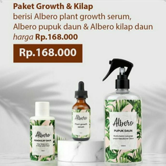 SEDIA Albero paket Growth & Kilap (Serum+Pupuk Daun+Kilap Daun 100ml)
