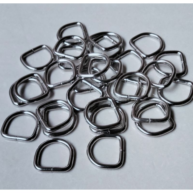 Ring D nikel/chrome 1,5 cm per lusin/12 biji