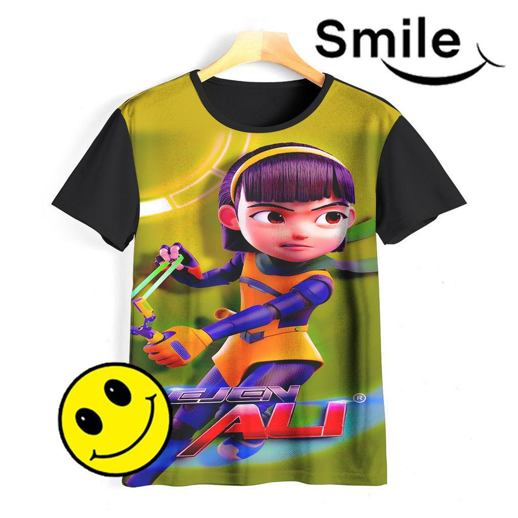 Kaos Anak Ejen Alicia Baju 3D Ejen Alicia Hero Ejen Ali 02EAC009 Untuk Usia 1-12 Tahun - SmileyArea
