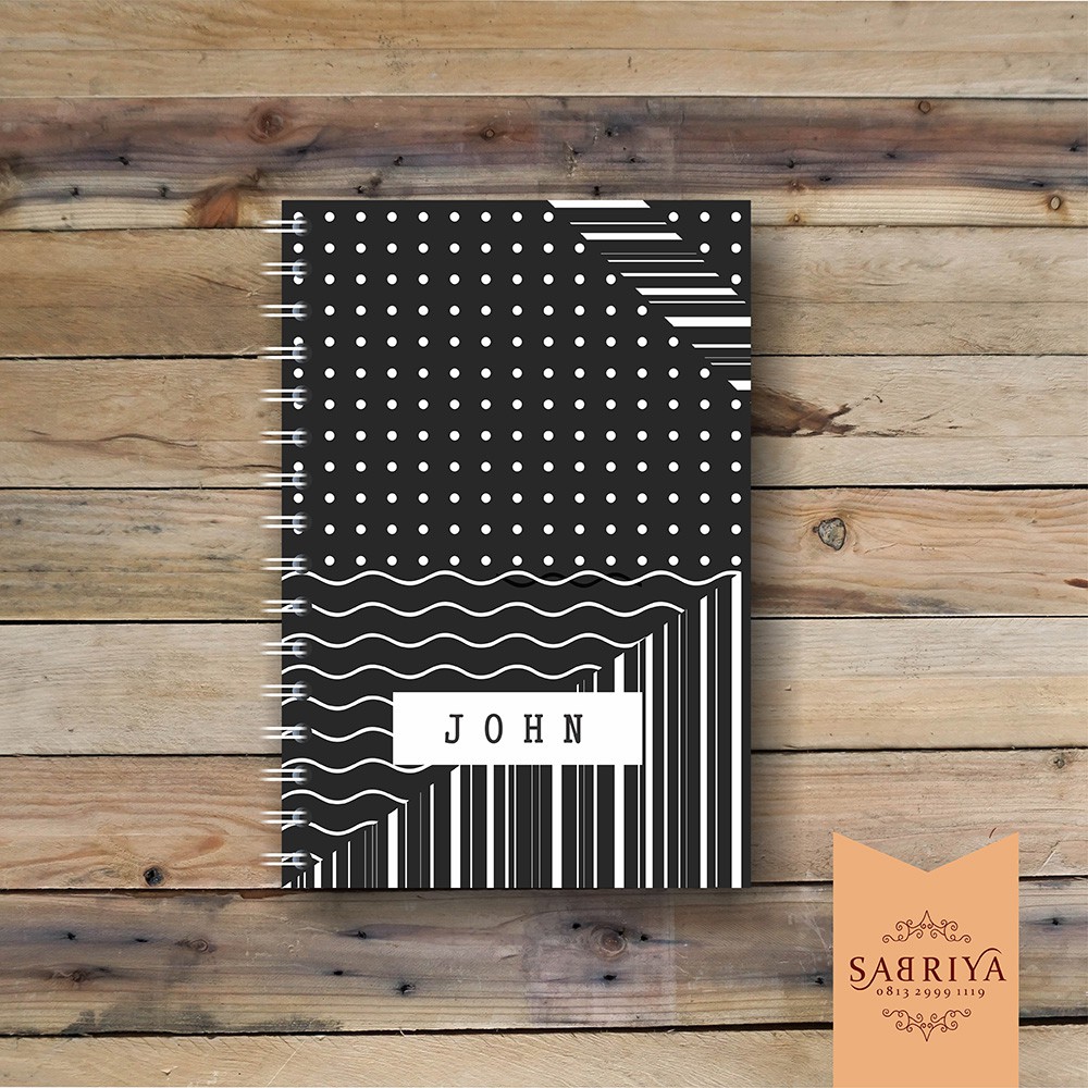 

Notebook Custom Buku Diary Catatan Notes Planner Agenda Black Dot Line