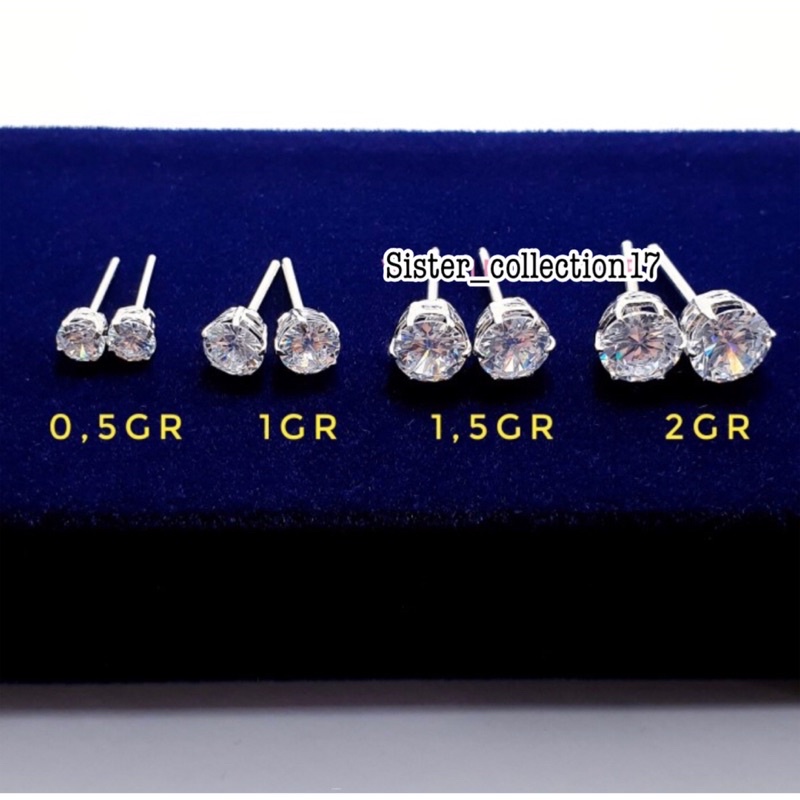 Giwang atau anting tusuk perak 925 lapis emas putih giwang perak