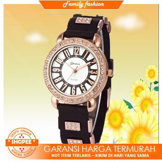 FF-BW310 Jam Tangan Wanita IMPORT Strap Rubber Diamond Free BUBBLE WRAP / Jam Tangan Cewek Couple