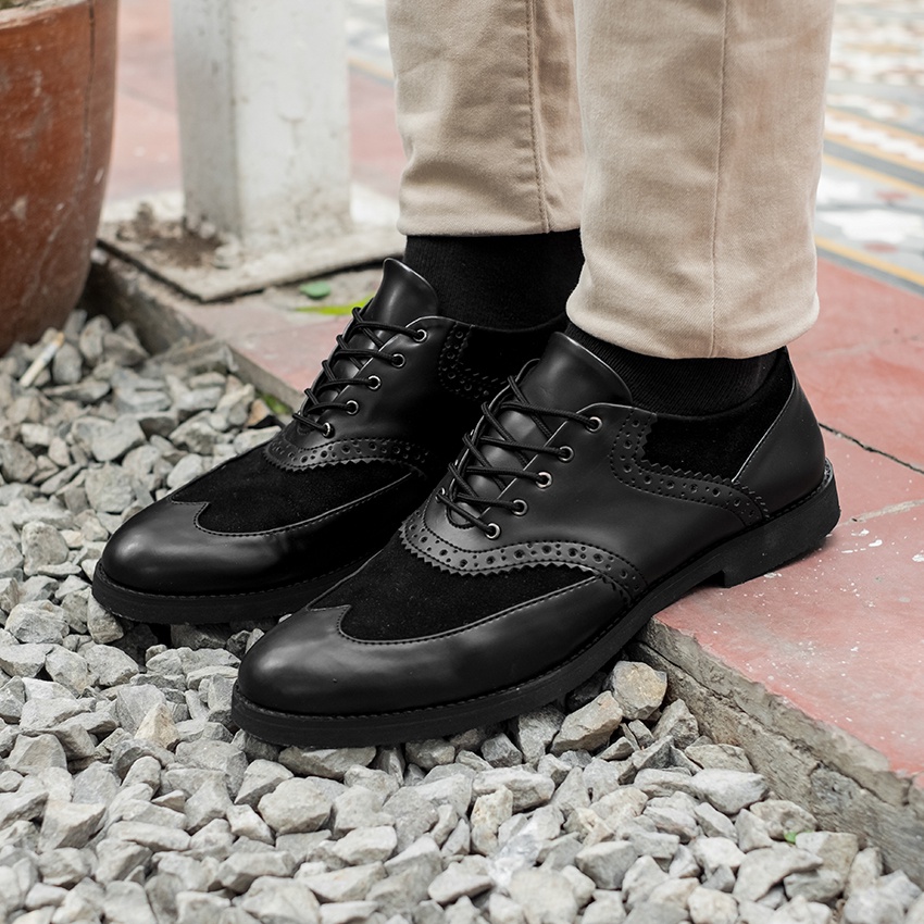 LEEDS BLACK |ManNeedMe x Lvnatica| Sepatu Pantofel Pria Formal / Kantor ORIGINAL