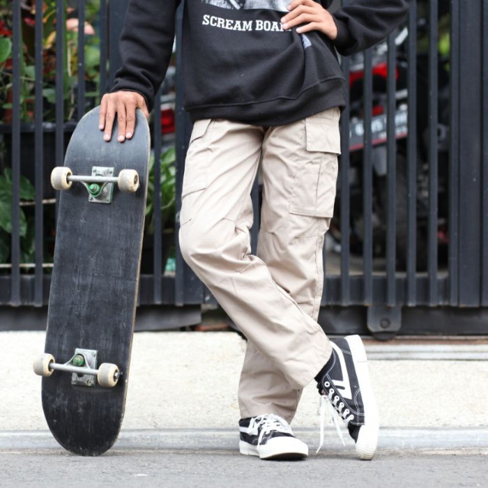 STUGGLEPANTS - Celana Cargo Panjang Pria Jumbo Original Reguler Fit Ripstop Premium