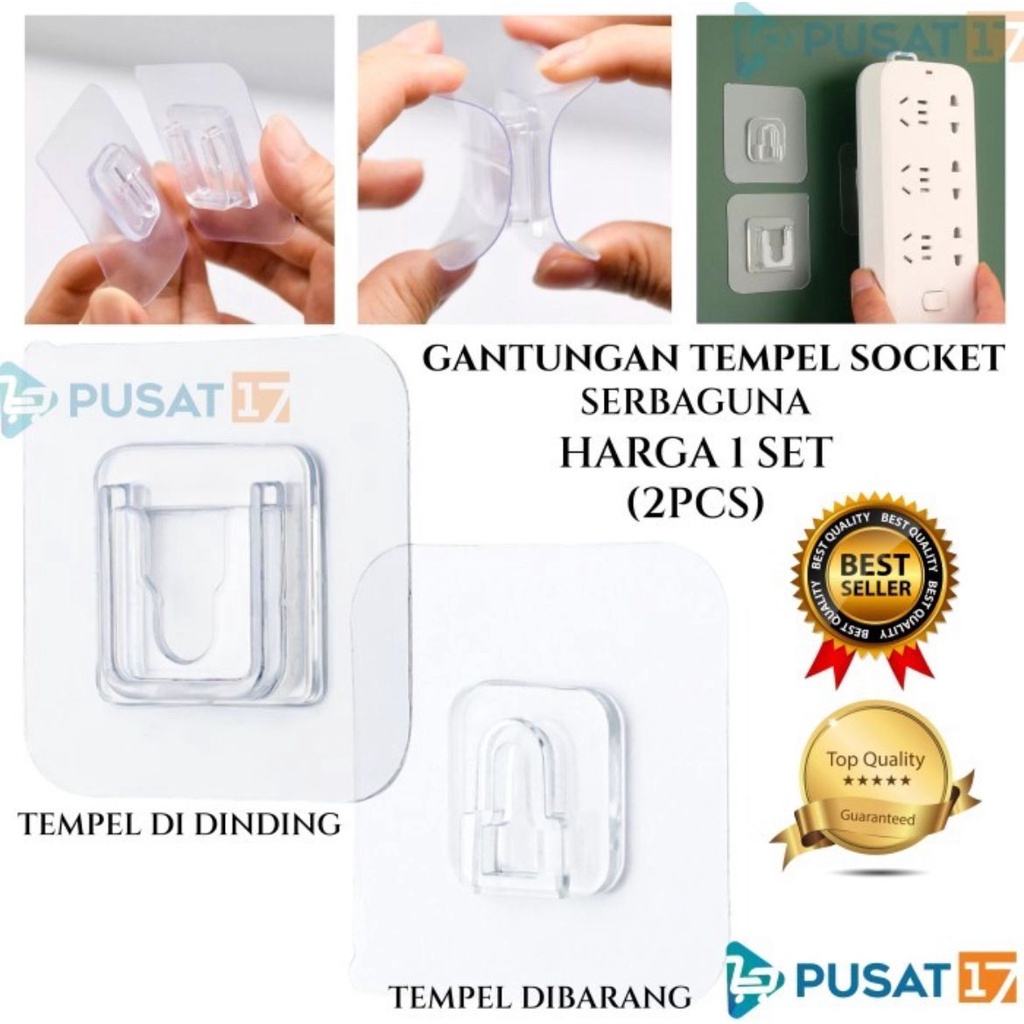 PROMO GANTUNGAN TEMPEL TRANSPARANT MAGIC HOOK 1SET/ GANTUNGAN TEMPEL DINDING SERBA GUNA FC PROMO