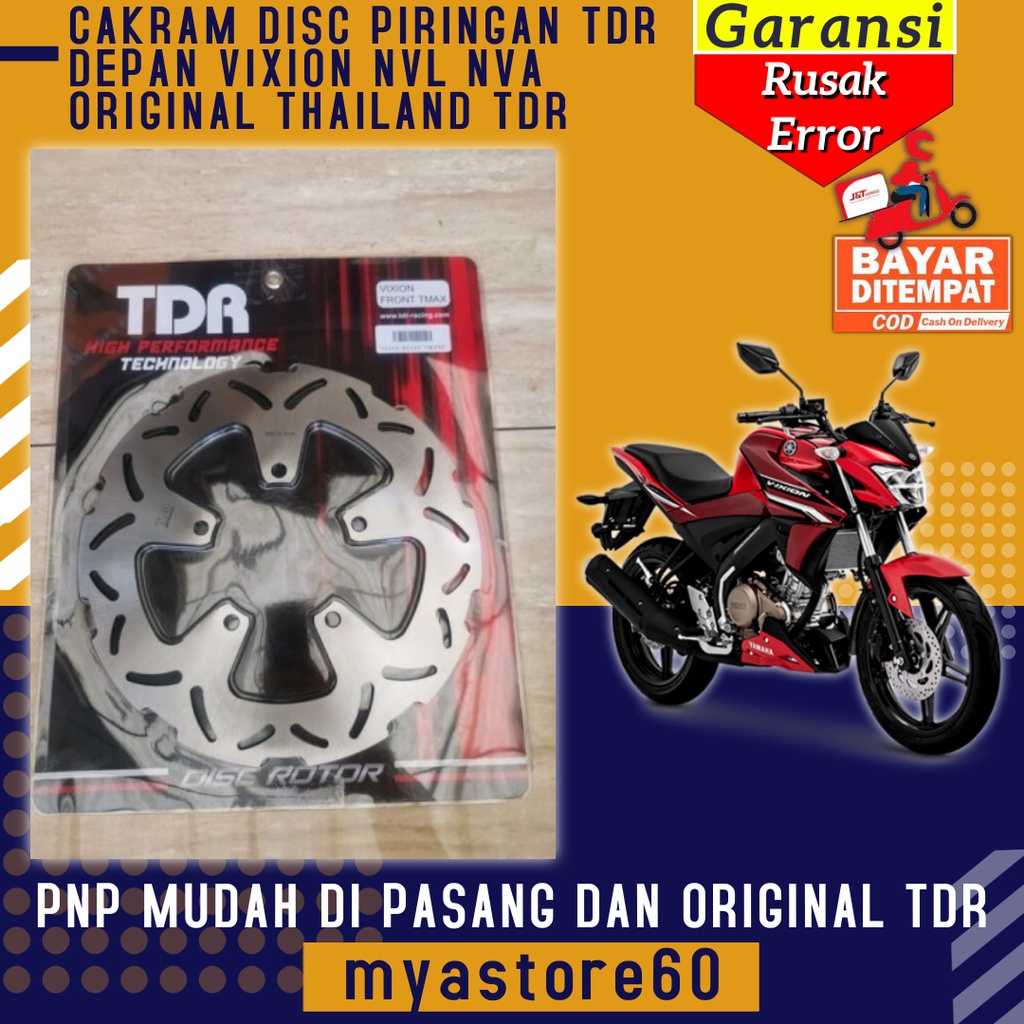 CAKRAM CAKERAM DISC PIRINGAN TDR DEPAN AKSESORIS VARIASI YAMAHA VIXION NVL NVA ORIGINAL THAILAND TDR