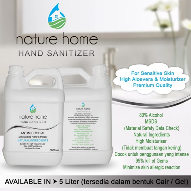 HAND SANITIZER 5 LITER  / SANITIZER JIRIGEN / SANITIZER / HAND SANITIZER CAIR / SANITIZER GEL