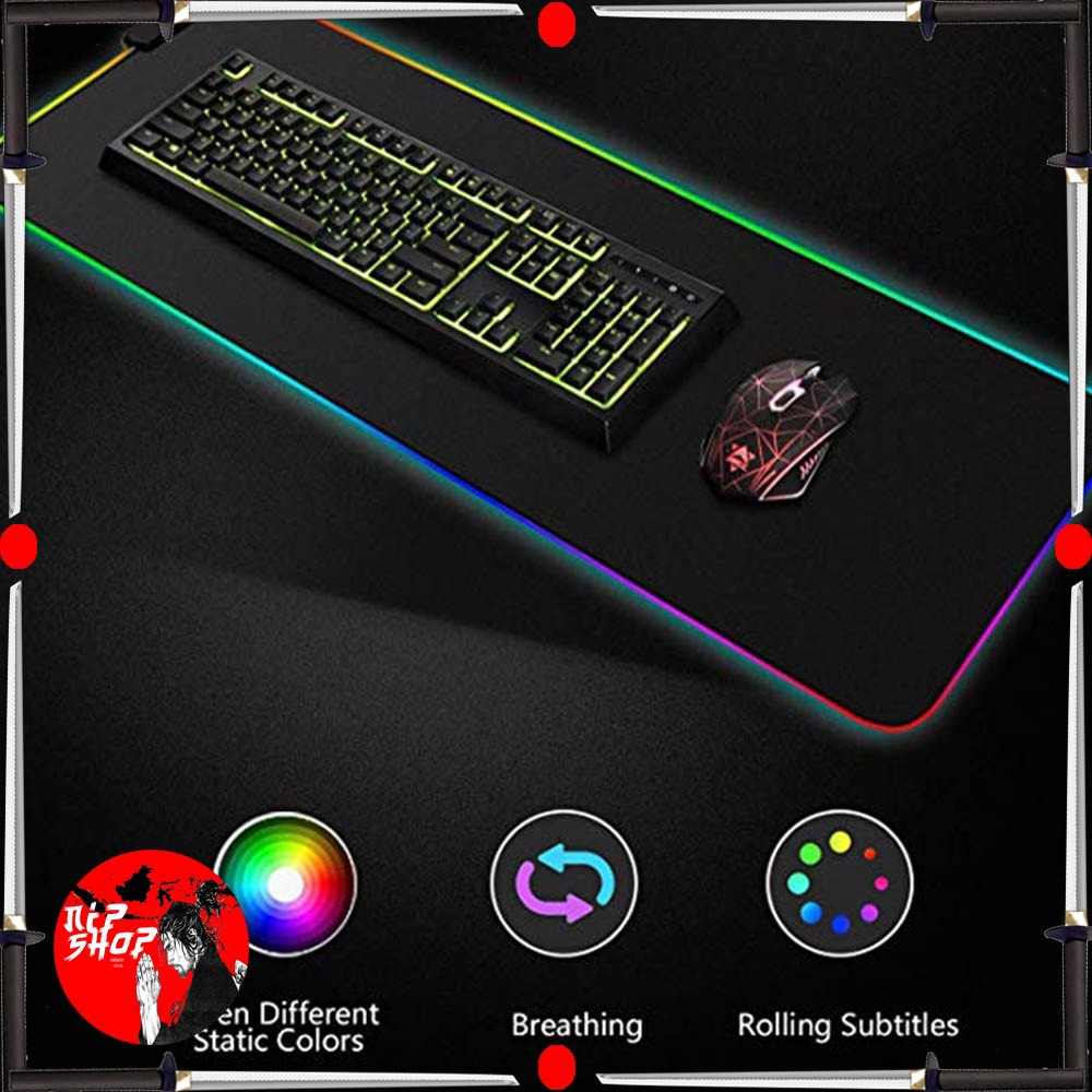 MONTIAN Gaming Mouse Pad Glowing RGB LED High Precision 300 x 780 x 4 mm - GMS-WT5 - Black