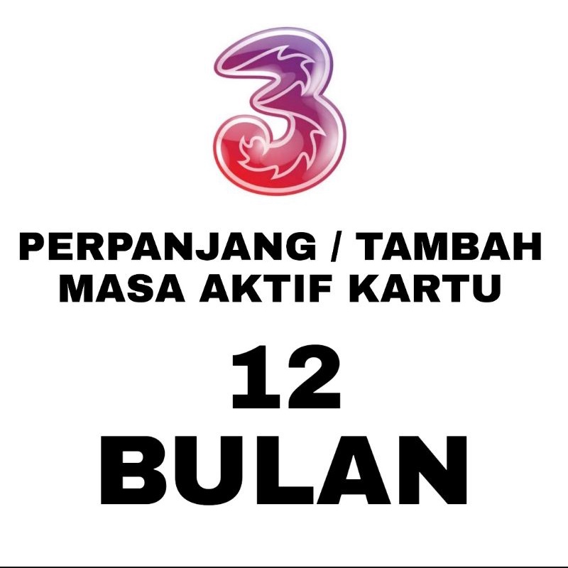 Perpanjang / Tambah Masa aktif Tri 1 tahun 12 bulan 1 bulan