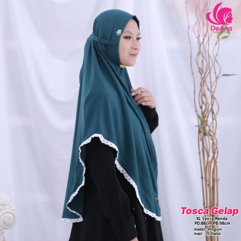 Jilbab bergo pinguin renda ukuran XL