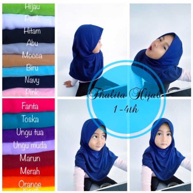 Thalita hijab anak perempuan bahan kaos katun seperti kerudung jilbab afrakids ya moms nablfashion