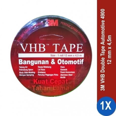

3M VHB TAPE LEM TIMBAL BALIK SUPER KUAT PEREKAT BAHAN BANGUNAN OTOMOTIF DOBEL TIP 2 SISI MURAH