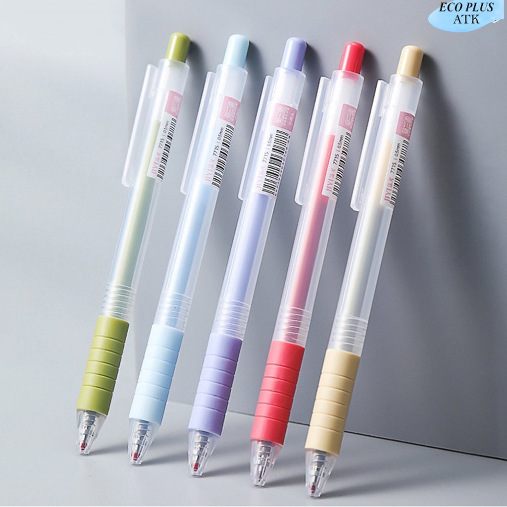 Ballpoint 0.5mm Simple Press Warna Warni Macaron Stationery Sekolah Kantor ATK