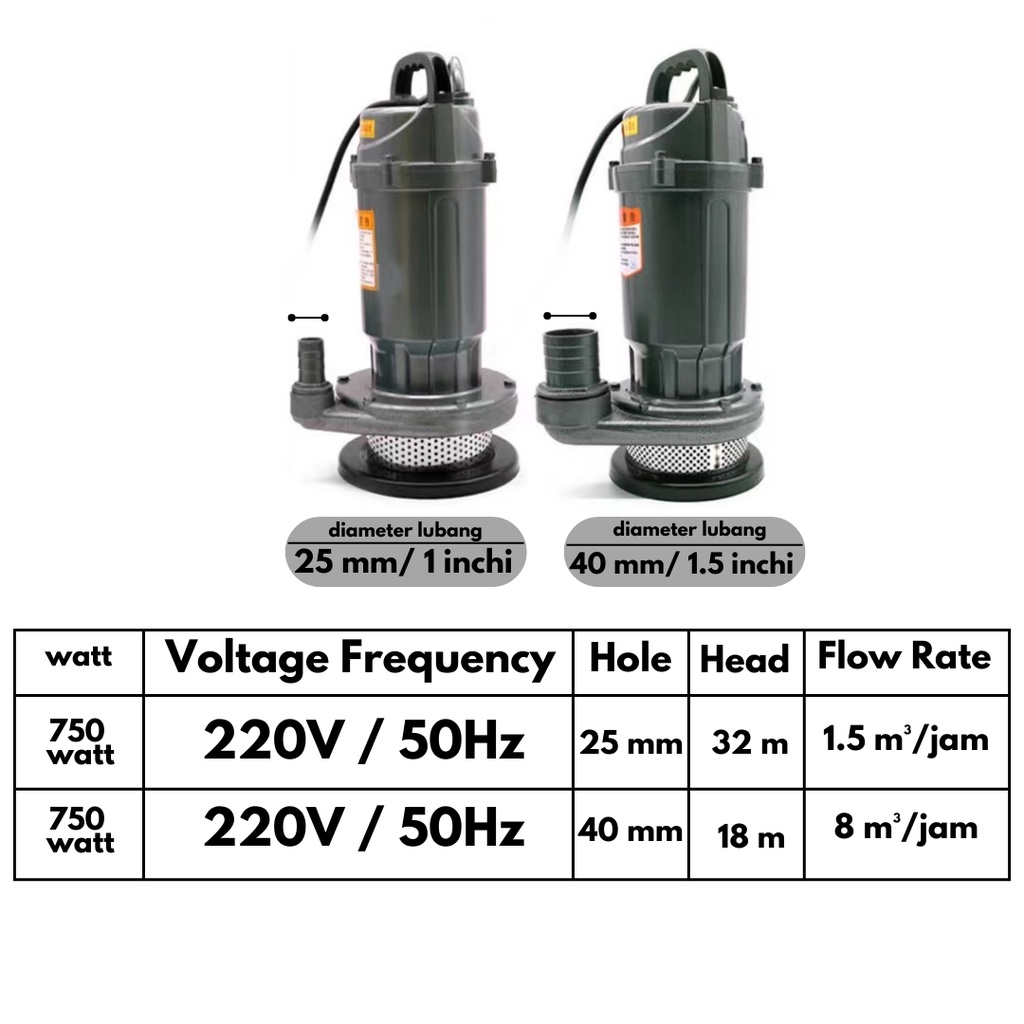 Pompa Celup Air Kotor 750w 550w Submersible Water Pump Pompa sawah pompa pertambangan pompa perkebunan pompa hotel pompa dapur pompa perumahan