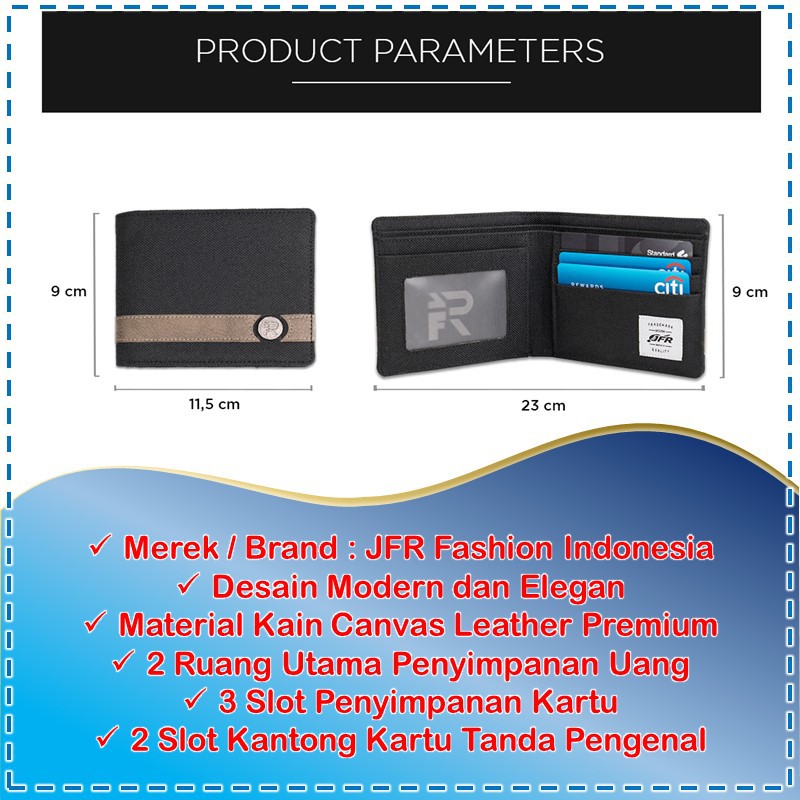 DOMPET WALLET KULIT PRIA COWOK PANJANG IMPORT IMPOR BAHAN KAIN CANVAS ASLI LIPAT BRANDED KEREN MURAH