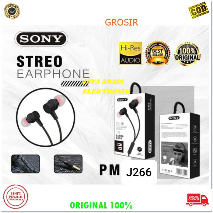 J266 SONY HEADPHONE HEADSET HANDFREE CABLE KABEL EARPHONE MUSIK TELPON HO HANDOHONE AUDIO SUATA SMULE KARAOKE ANDROID UNIVERSAL MULTI 3.5MM BASS BASS BISA KE SEMUA MEREK HP SUARA JERNIH BUAT MUSIKAN TIDAK BERISIK SANGAT REKOMEMDED BANGET