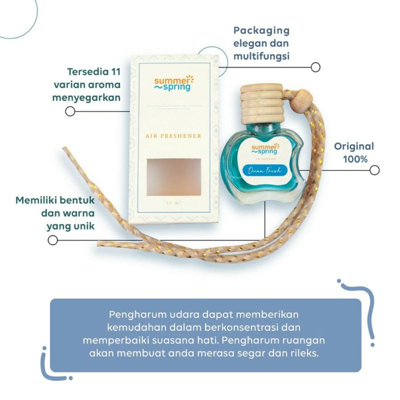 Parfum Mobil SUMMER SPRING Botol Apel Pengharum Mobil Ruangan Kamar Mandi Tempat Tidur Dekorasi interior Gantung