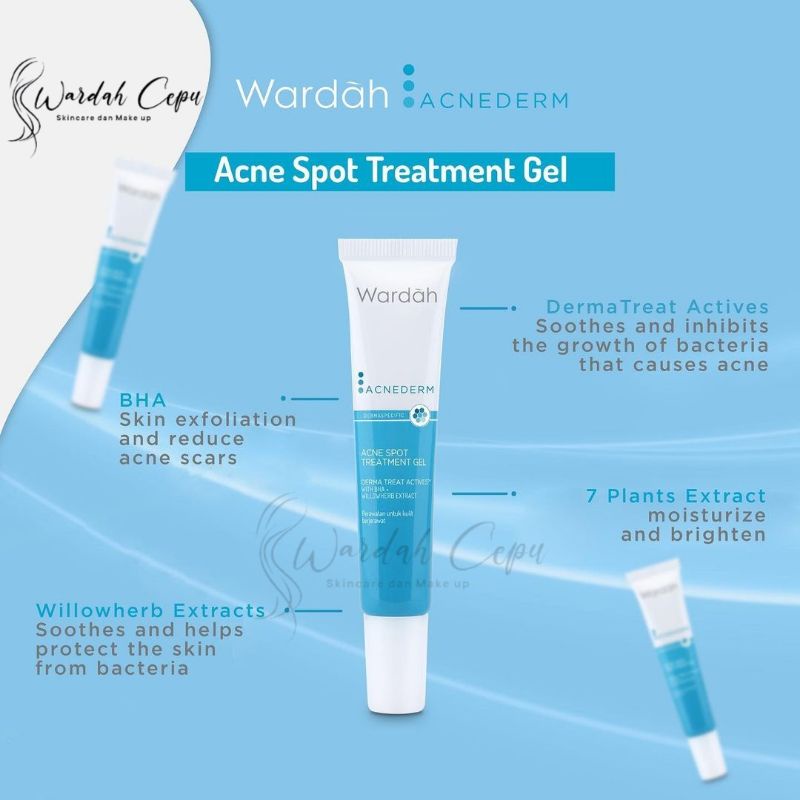 Wardah Acnederm Spot Treatment Gel 15ml || Obat jerawat || Gel Jerawat