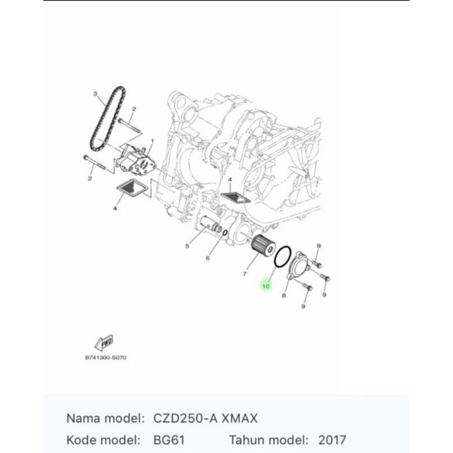 ORING COVER TUTUP SARINGAN OLI XMAX ASLI ORI YAMAHA 93210 48530