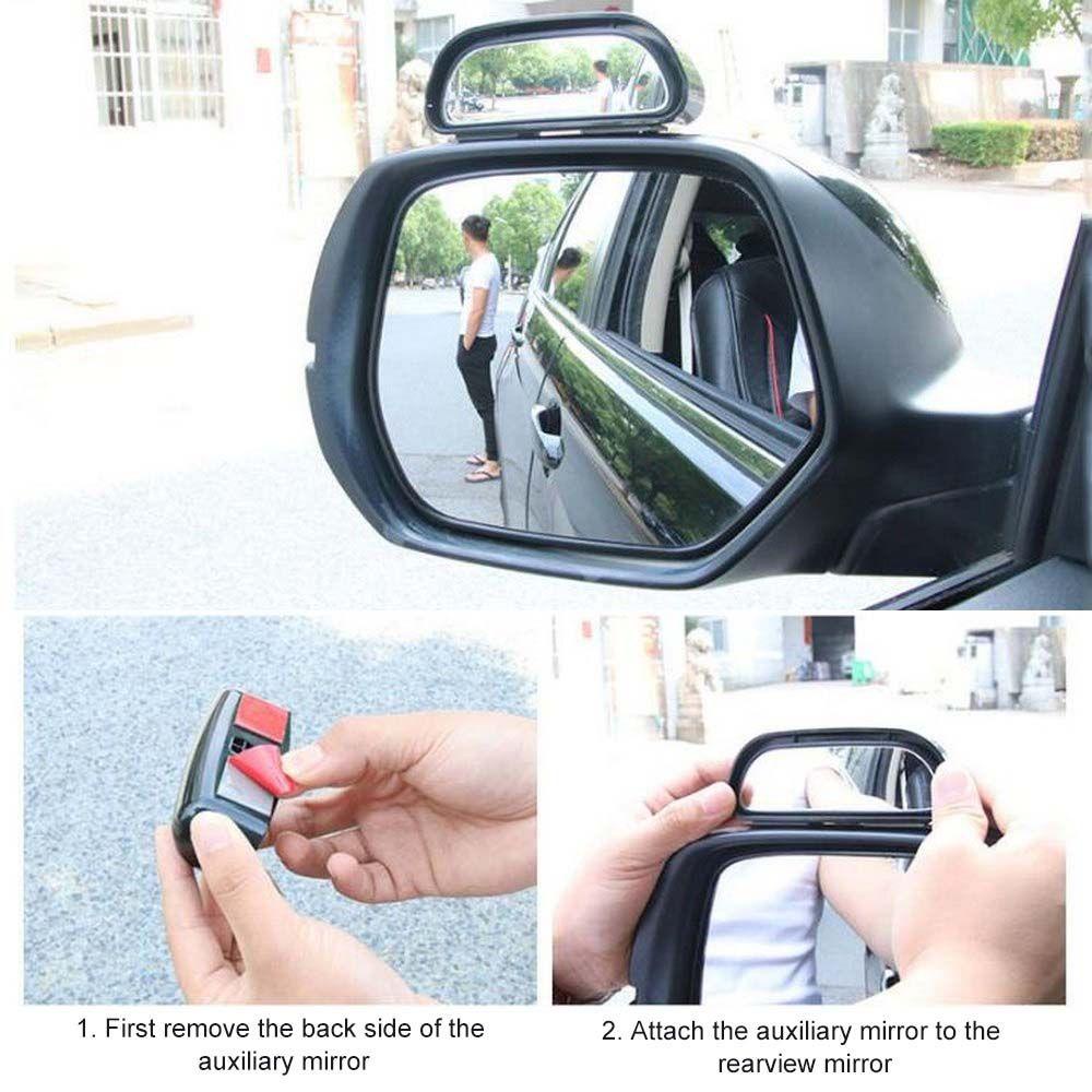 Lanfy Mobil Bolak Balik Tambahan Cermin 360derajat Adjustable Aksesoris Mobil Kaca Spion Cembung Mobil Persegi Panjang Parkir Tambahan Blind Spot Mirror