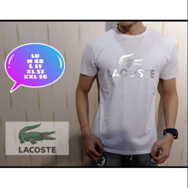 Kaos lacoste import putih