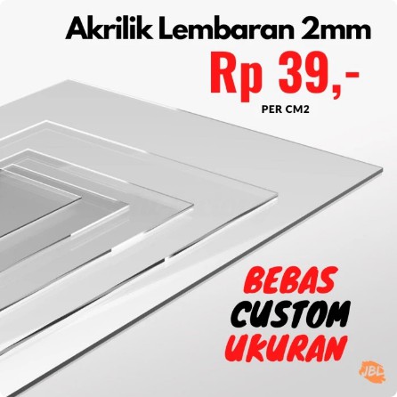 Akrilik Lembaran Tebal 2mm Bening Custom Acrylic Clear Potongan