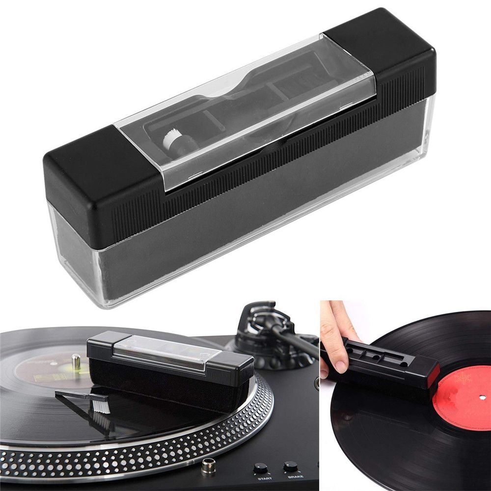 ELEGANT Durable Dust Brush Cleaner Vinyl Record CD Brush with Small Brush Record Player Player Accessory Carbon Fiber CD / VCD Turntable Phonograph Cleaning Brush/Multicolor