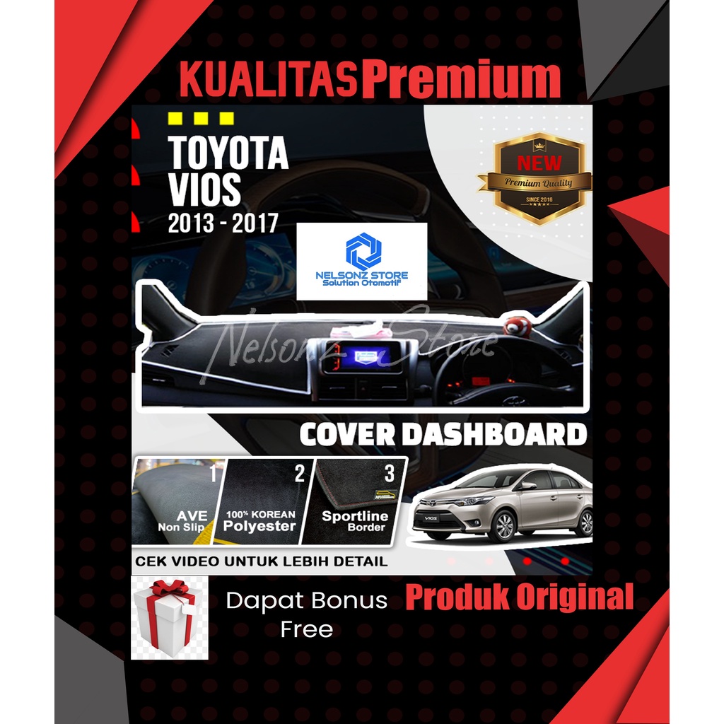 COVER DASHBOARD TOYOTA VIOS GEN3 ALAS DASHBOARD AKSESORIS DASHBOARD INTERIOR MOBIL PELINDUNG DASBOR