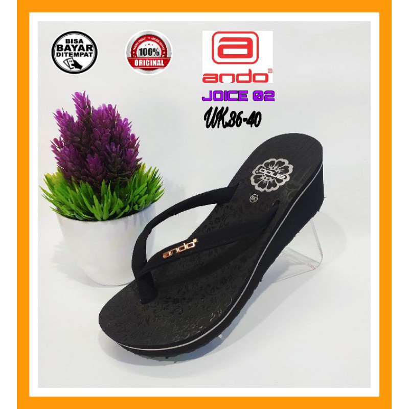  SANDAL ANDO JOICE  02 WEDGES SANDAL  WANITA SENDAL HAK JEPIT 