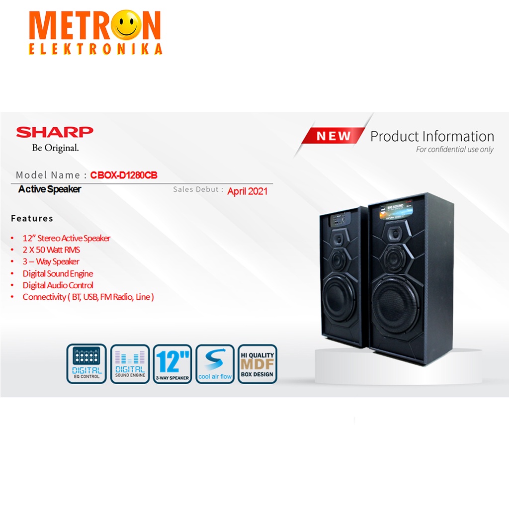 SHARP CBOX D 1280 CB - SPEAKER AKTIF 12 INCH / CBOXD1280CB