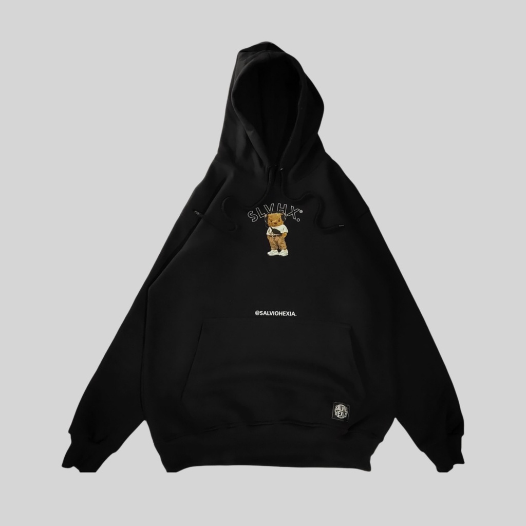 SALVIO HEXIA Original - Jaket Hoodie Sweater Hitam Simple Cowok Cewek Murah Tebal SLVHX