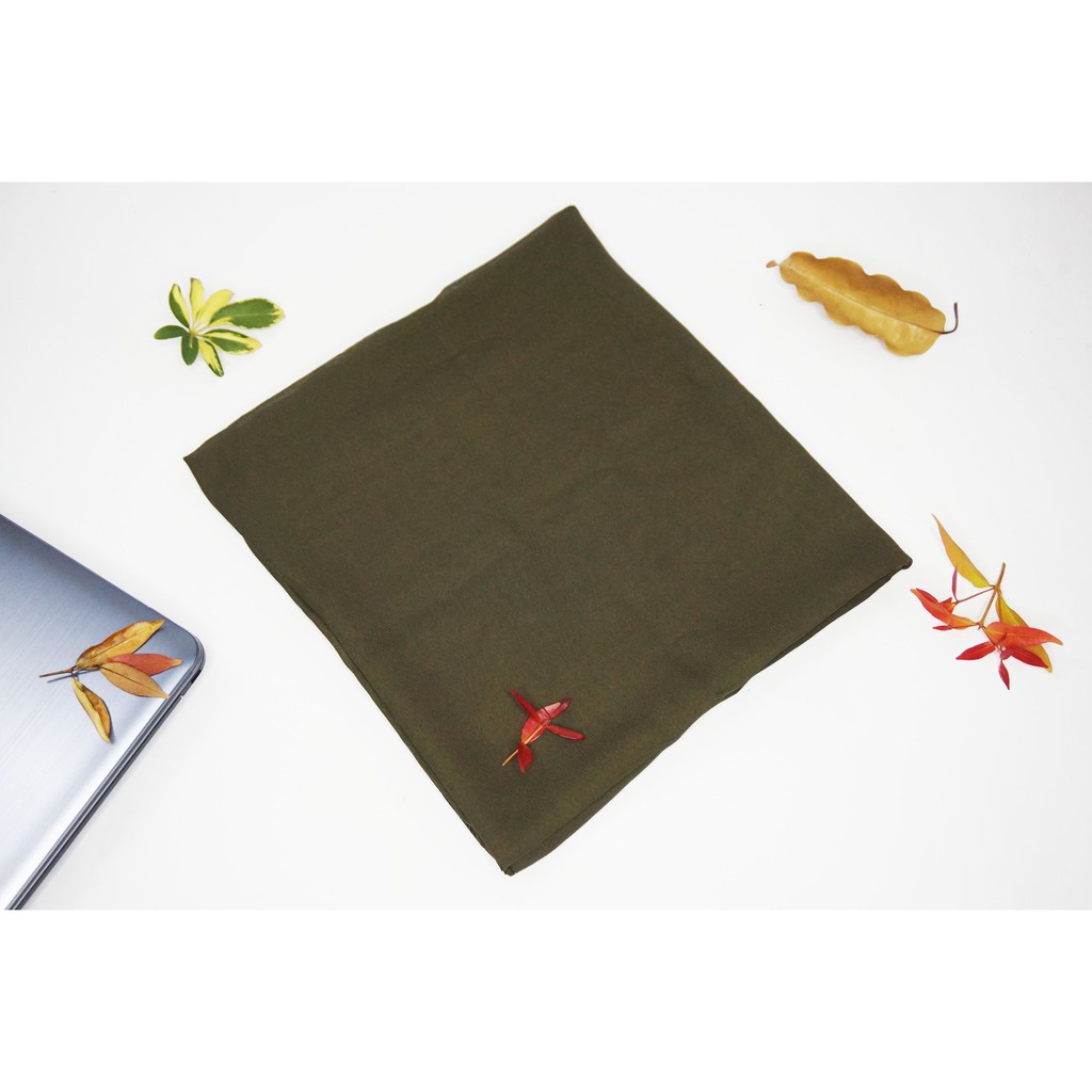 DAHJB- Hijab Segi Empat / Jilbab Segi Empat / Kerudung Segi Empat Polos / Bella Square - Hijau Army