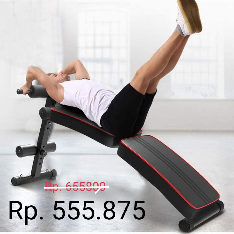 Kursi Alat Fitness Gym Bench Press Abdominal Muscle Exercise Foldable