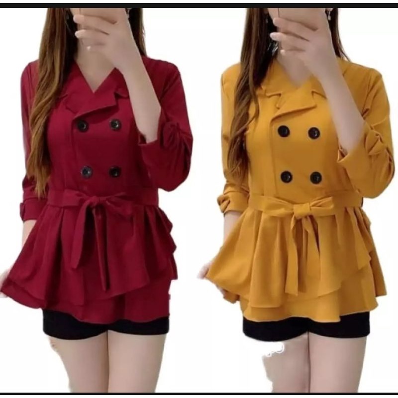 Atasan Wanita Korea Lengan Panjang Astri Tunik Casual