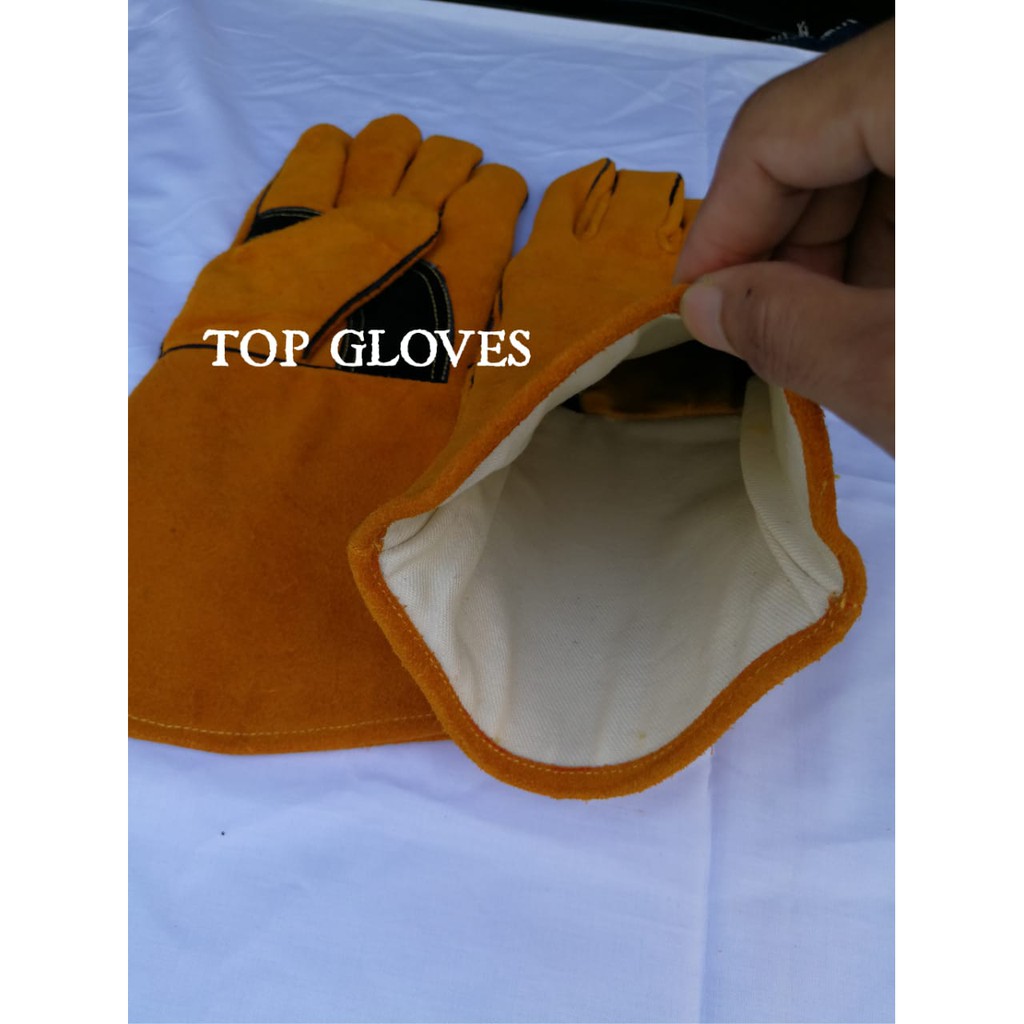 Sarung Tangan Las 14 Inch Kualitas Import - Welding Glove - Glove Welder - Tahan Panas