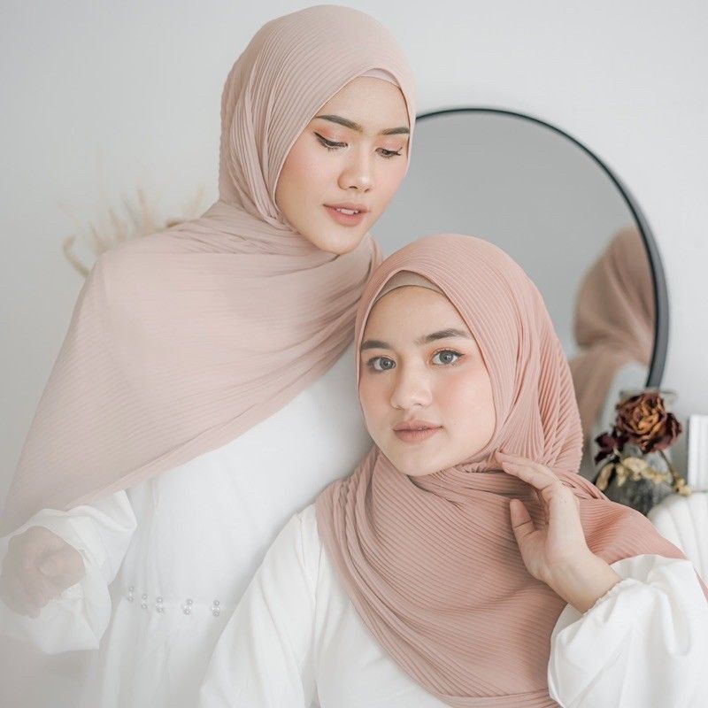 Pashmina Plisket Ceruty BabyDoll Terbaru Kerudung Pashmina Plisket Termurah Safa Hijab