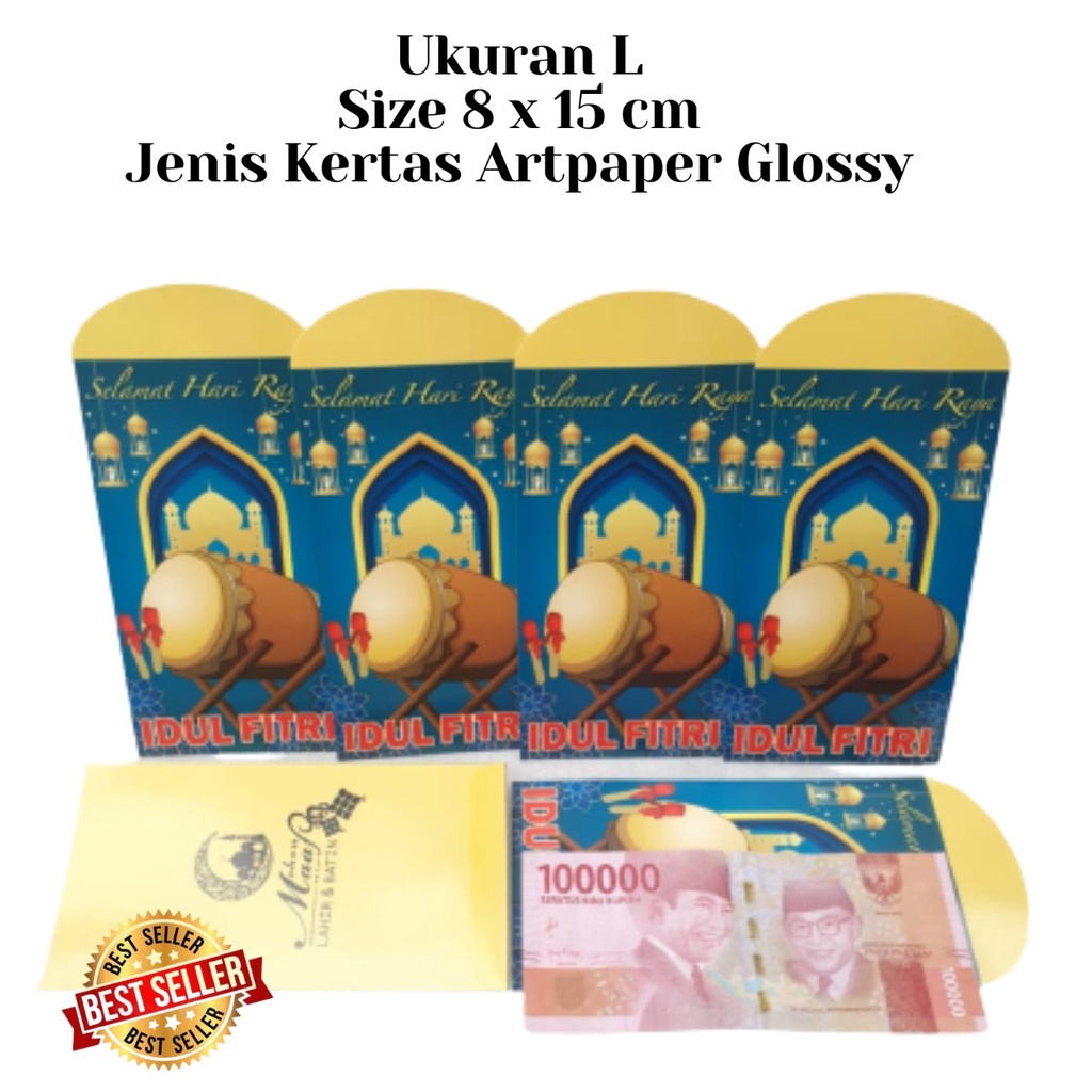 100pcs AMPLOP IDUL FITRI KARAKTER UKURAN BESAR L 8X15cm AMPLOP  AMPAU LEBARAN  GROSIR