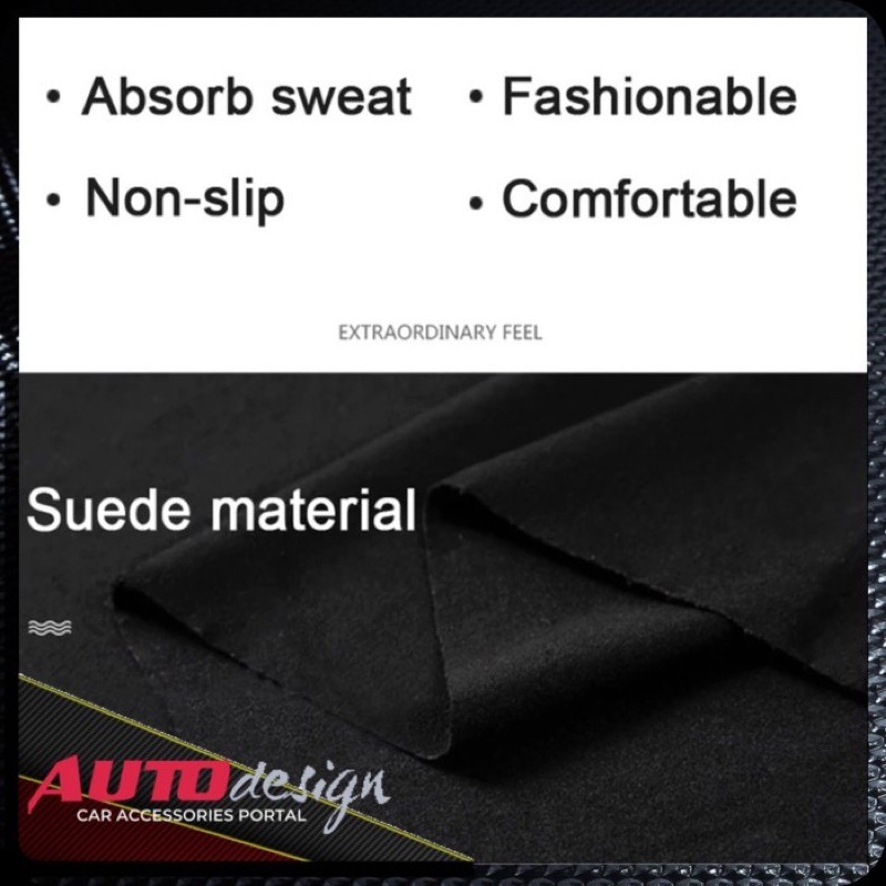 Cover Sarung Stir Setir Mobil Suede Alcantara Carbon Best Quality