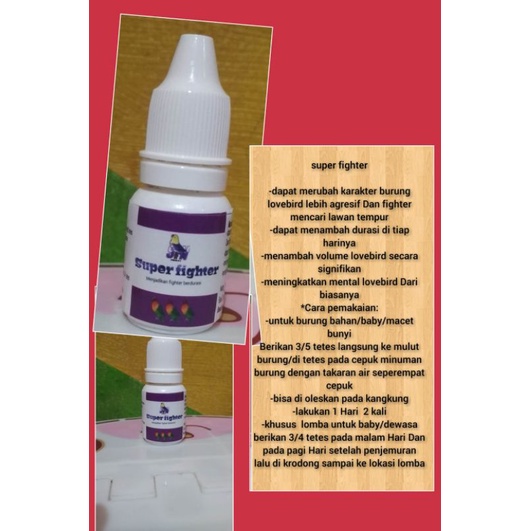 SN super fighter vitamin tetes burung lovebird jebol konslet