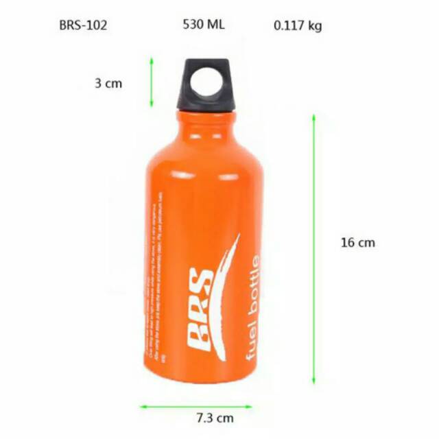 Botol BRS-102 530Ml spirtus alkohol fuel bottle oil alcohol gas 530 ml brs trangia ultralight mini