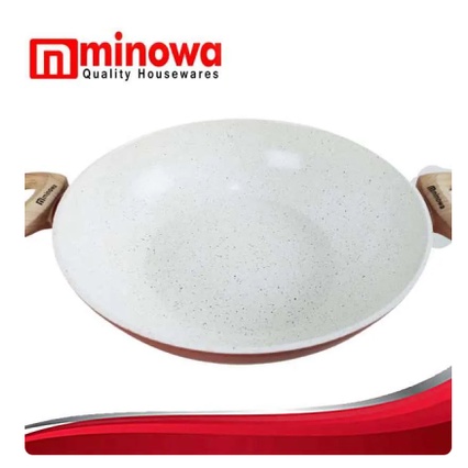 Minowa Panci / Wajan / Teflon Marble 30 cm Anti Lengket