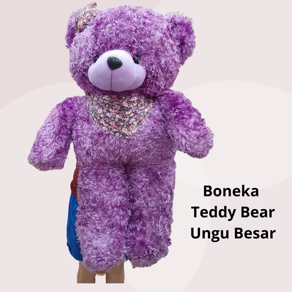 Boneka Teddy Bear Beruang Ungu Purple Jumbo