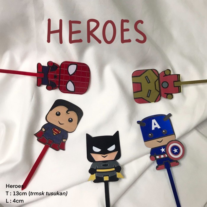 

SUPER HERO CAKE TOPPER - HEROES TOPER DEKORASI KUE SUPERHERO