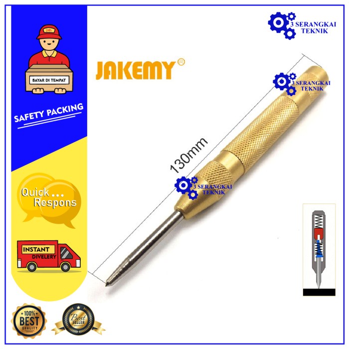 Alat Penanda Titik Bor Automatic Center Punch 130mm