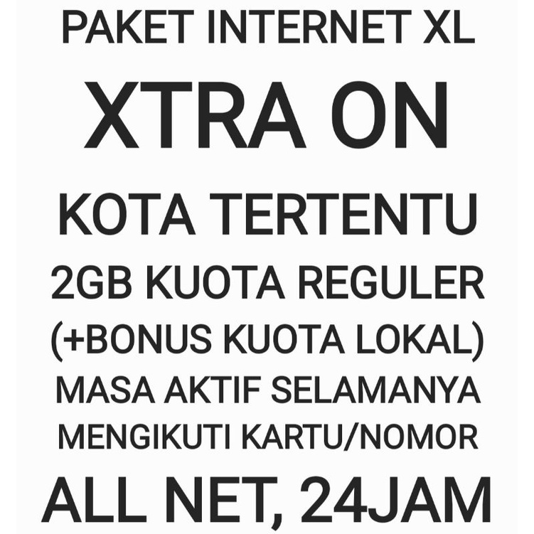 [BUKAN KUOTA UNLIMITED, MOHON TIDAK MENGHARAPKAN BANYAK BONUS DI PAKET INI]Paket Internet XL Xtra On