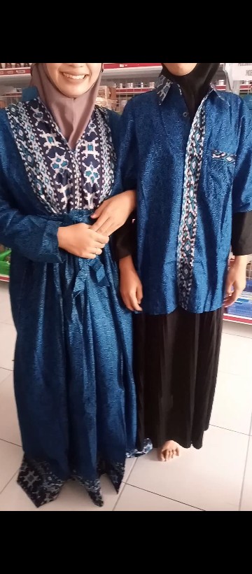 Bisa Pisah Batik Couple Keluarga Sania Ruffle Ori Ndoro Jowi Termurah Mego Biru