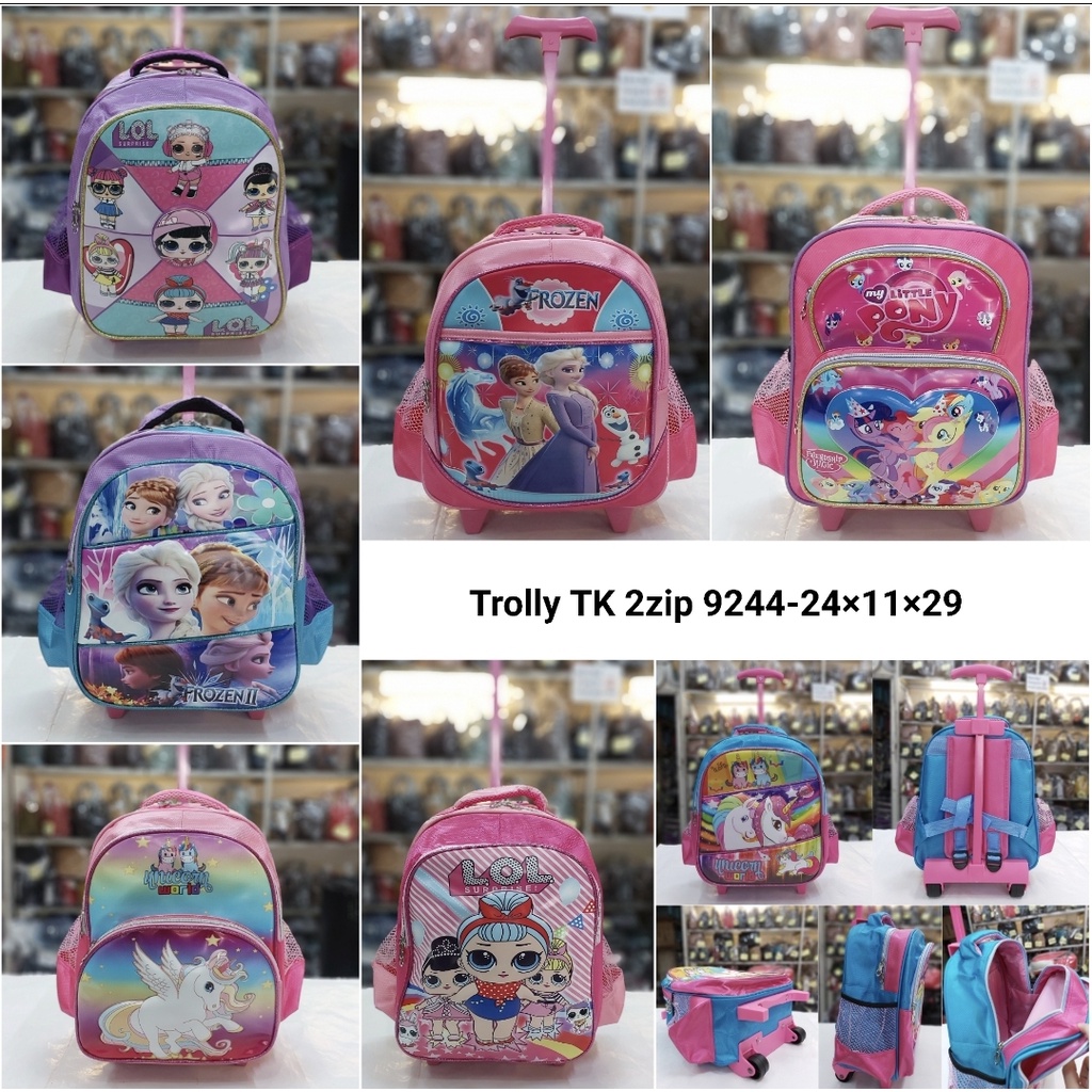 tas dorong ransel trolly tk dan paud anak perempuan